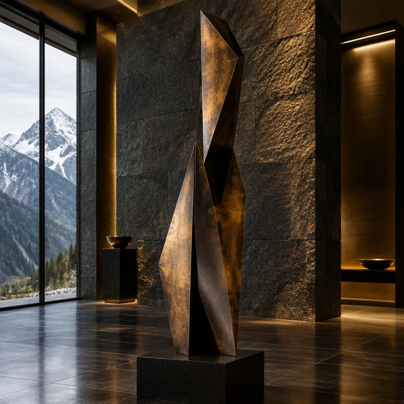 Illustrative bronze art installation